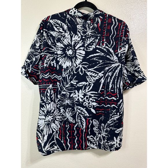 City Blues by Koret Women's Abstract Tropical Button Up 100% Cotton Top, Size PL - Picture 3 of 3